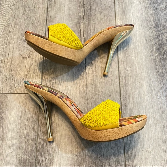 Marciano Yellow Beaded Heels | Womens US 10 - Picture 6 of 11